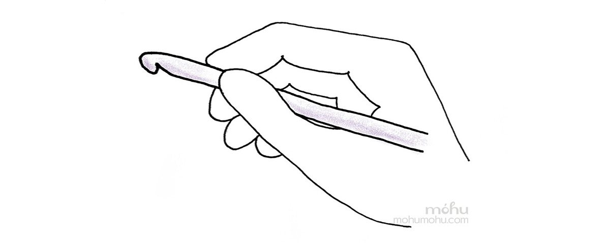Holding a crochet hook - pencil hold