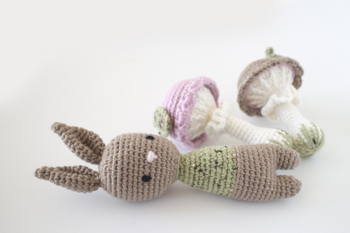 Crochet amigurumi bunny rattle