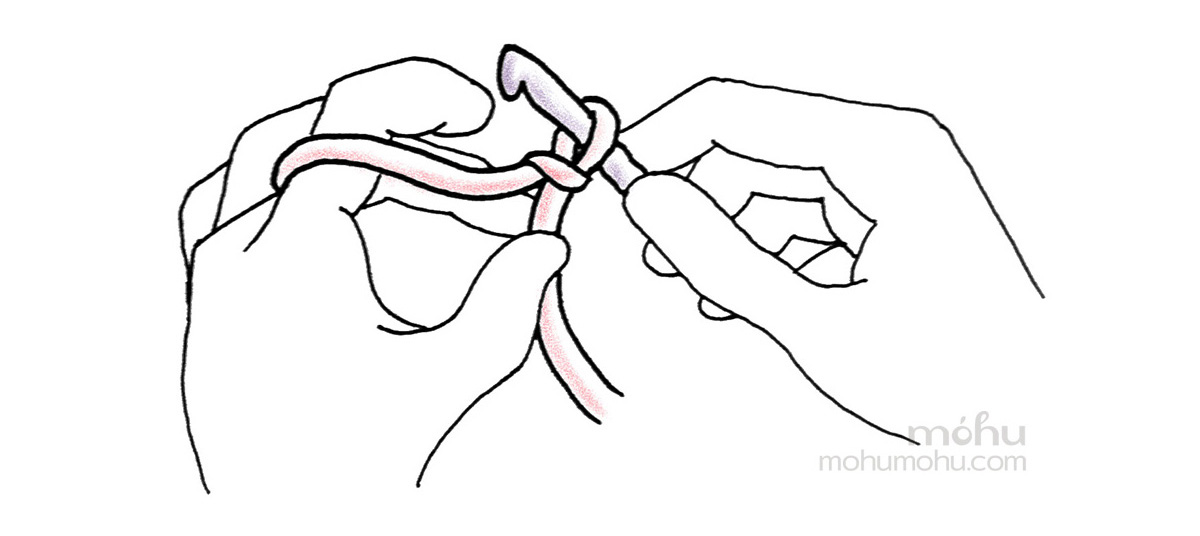 Holding a crochet hook - knife hold