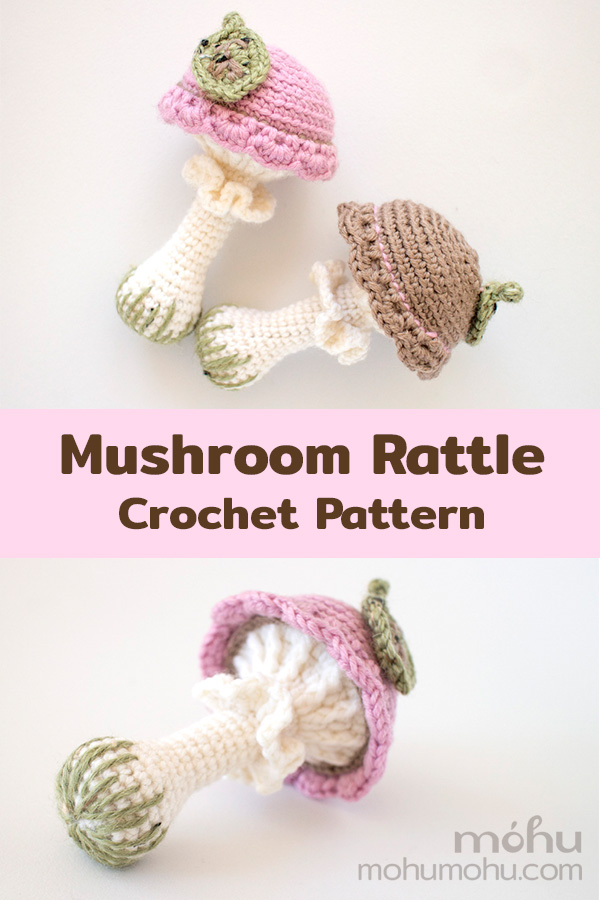 Mushroom rattle crochet pattern