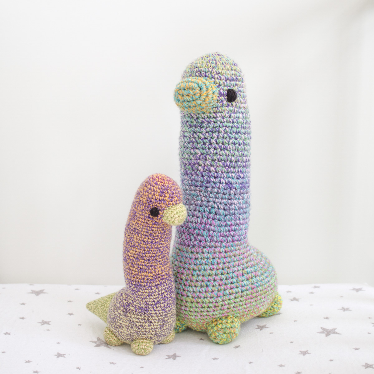 Giant amigurumi dinosaurs