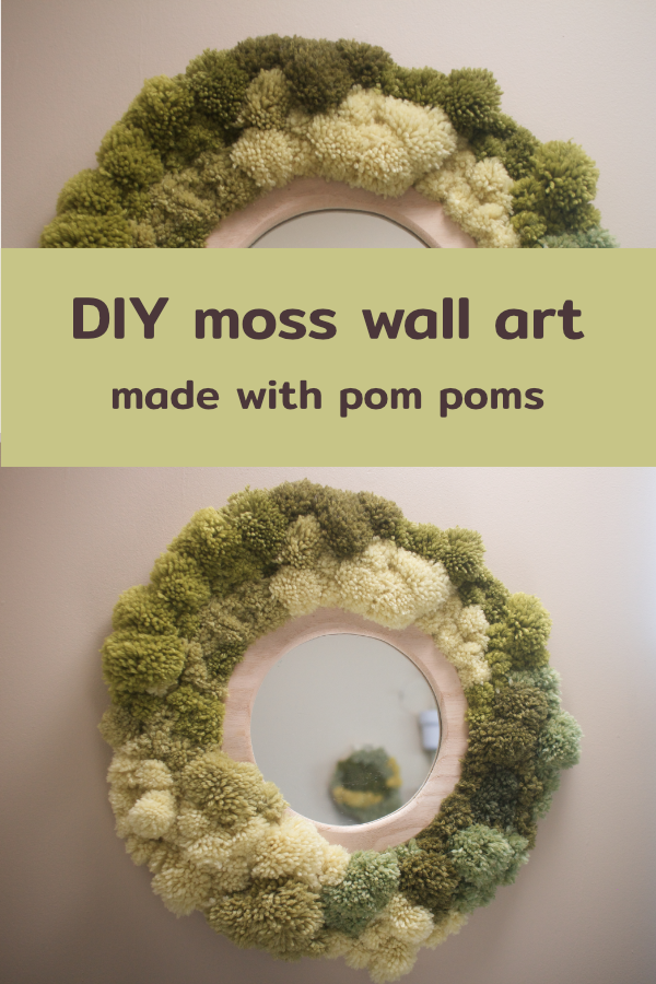 DIY Pom Pom Moss Frame Wall Art