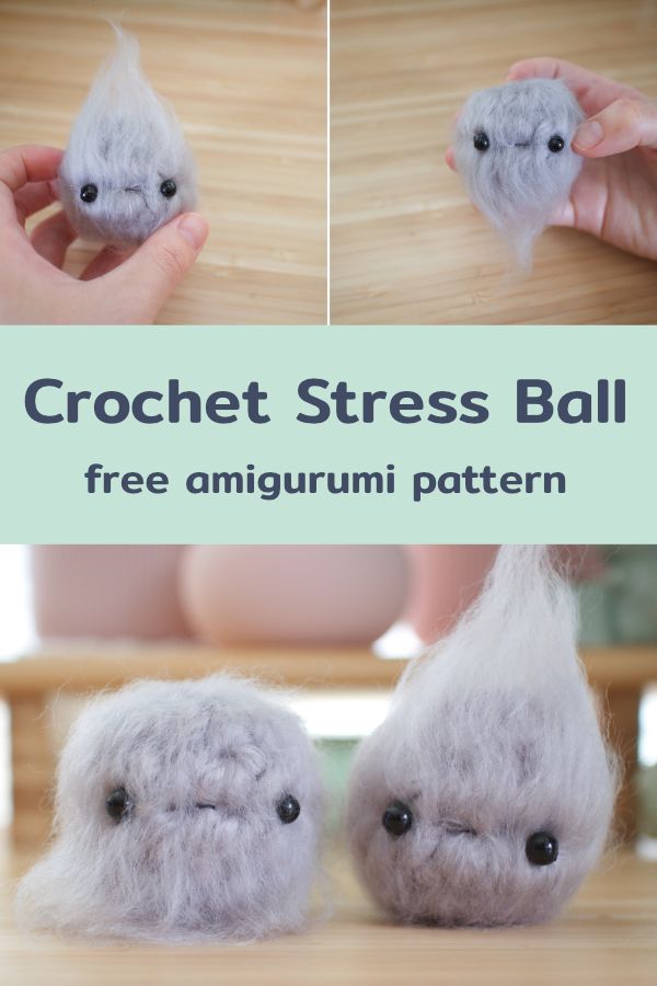 Fluffy stress ball free crochet pattern