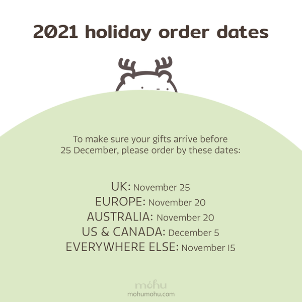 Holiday Order Dates 2021